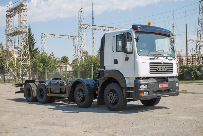 Truck chassis KrAZ-7133H4 — for fitted of dust suppression system PW-200