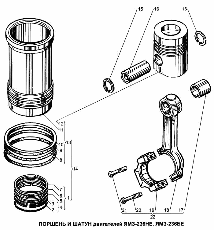 Piston and link