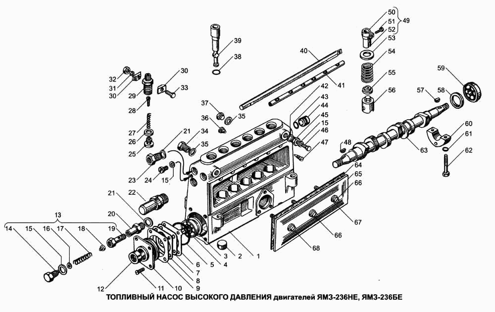 YAMZ-236НЕ,YAMZ-236BЕ engines high-pressure fuel pump