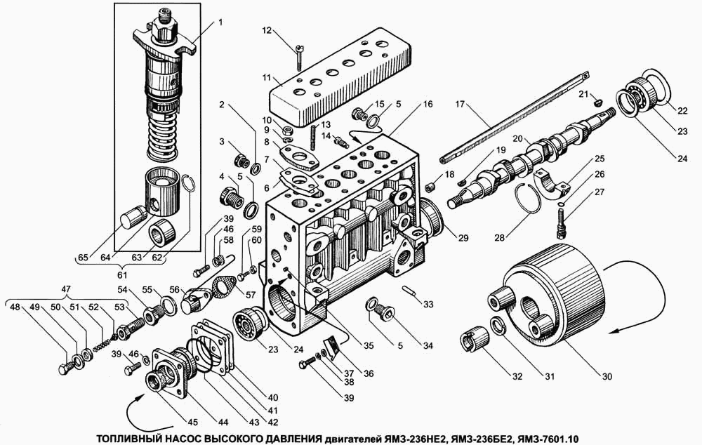 YAMZ-236НЕ2,YAMZ-236BЕ2, YAMZ-7601.10 engines high-pressure fuel pump