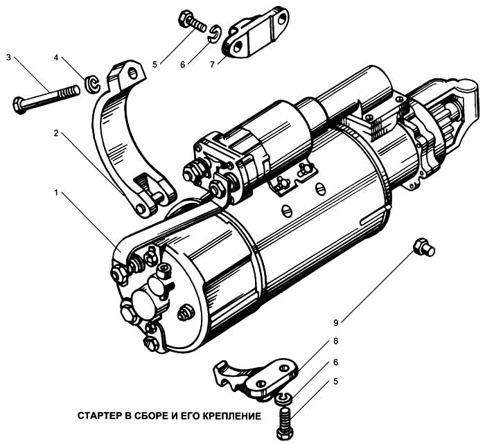 Starter assy and its fastening