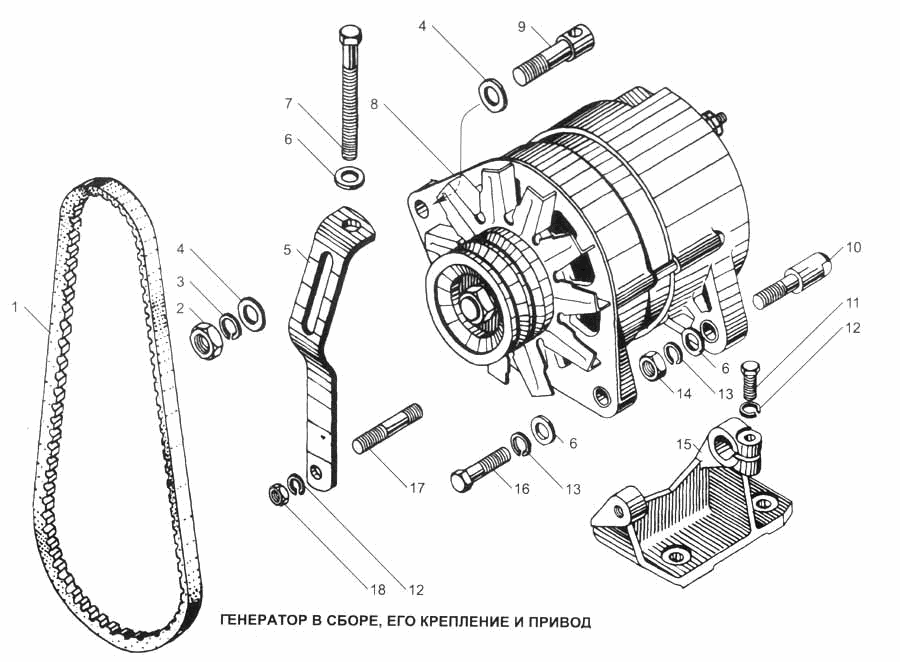 Generator assy, its fastening and drive