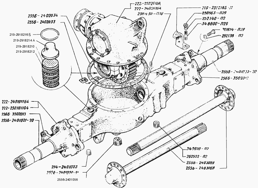 Rear and intermediate axles assy