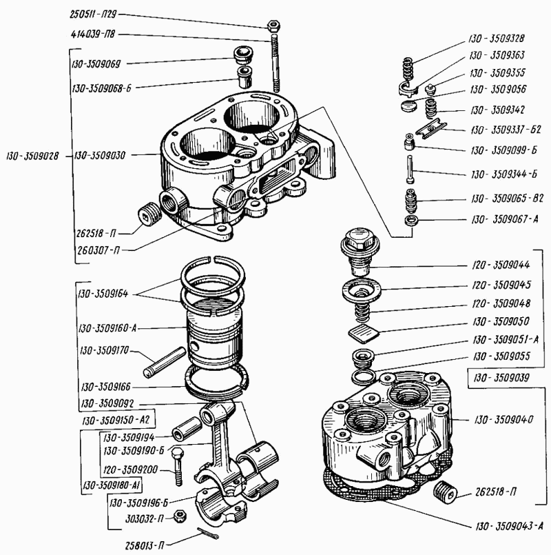 Compressor head and cylinder block