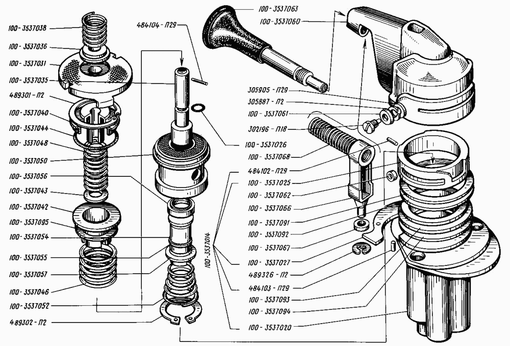 Back-action hand-operated brake valve