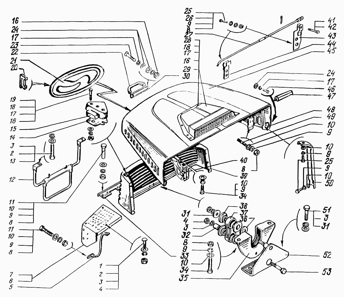 Radiator shell and hood