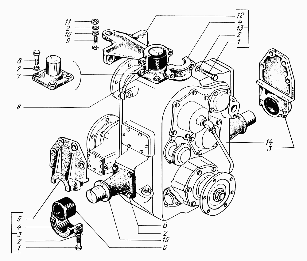 Transfer gearbox suspension