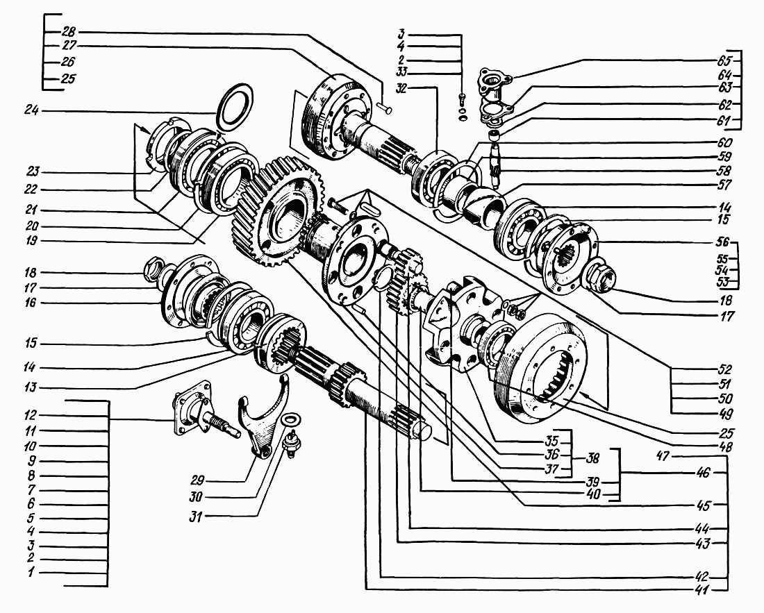 Front and intermediate axle drive shafts