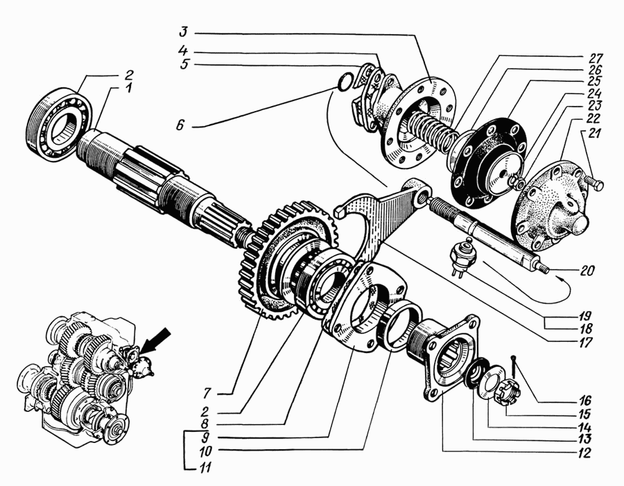 Power take-off drive shaft and connecting mechanism