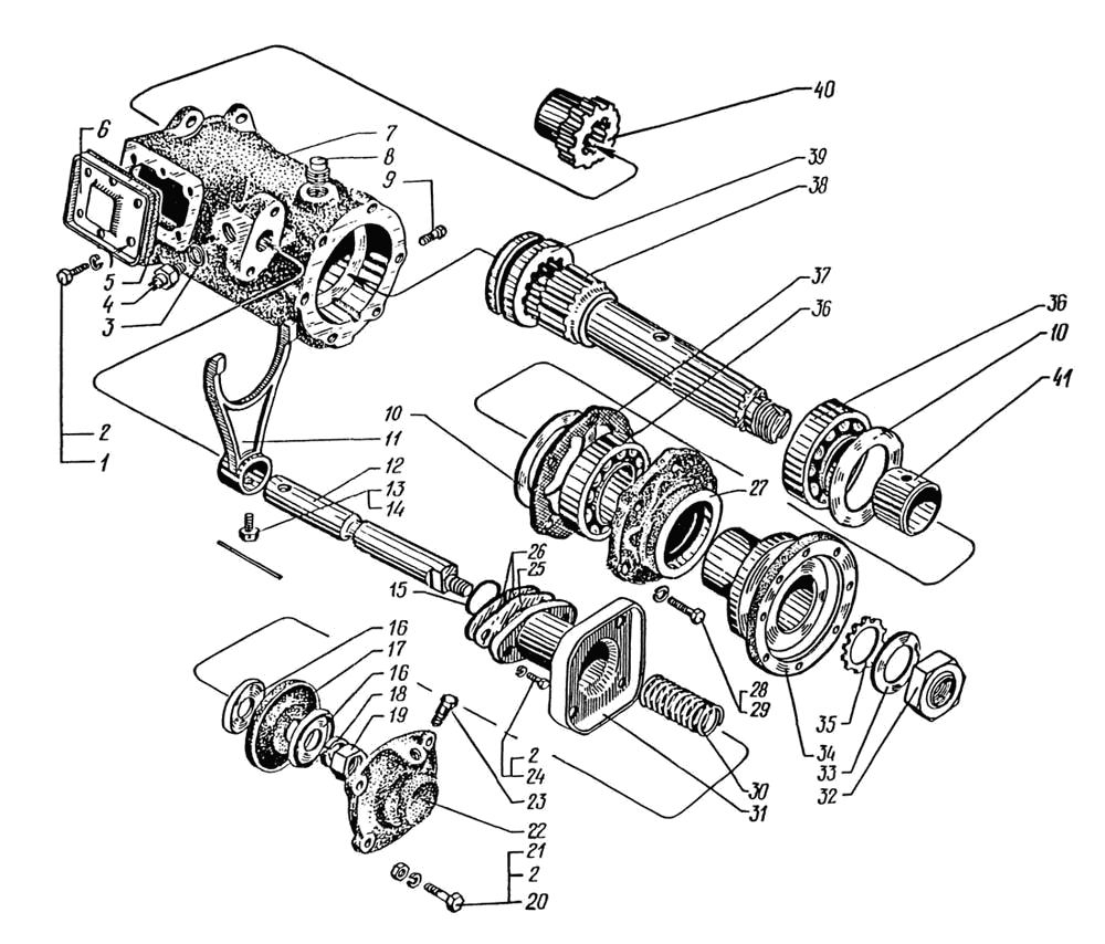 Power take-off drive from main shaft 