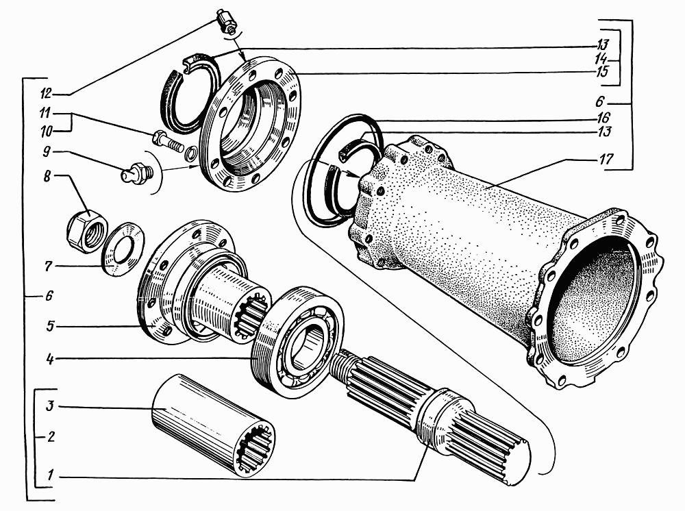 Intermediate axle reductor extender