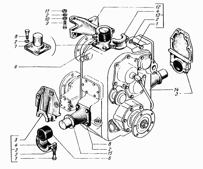 Transfer gearbox suspension