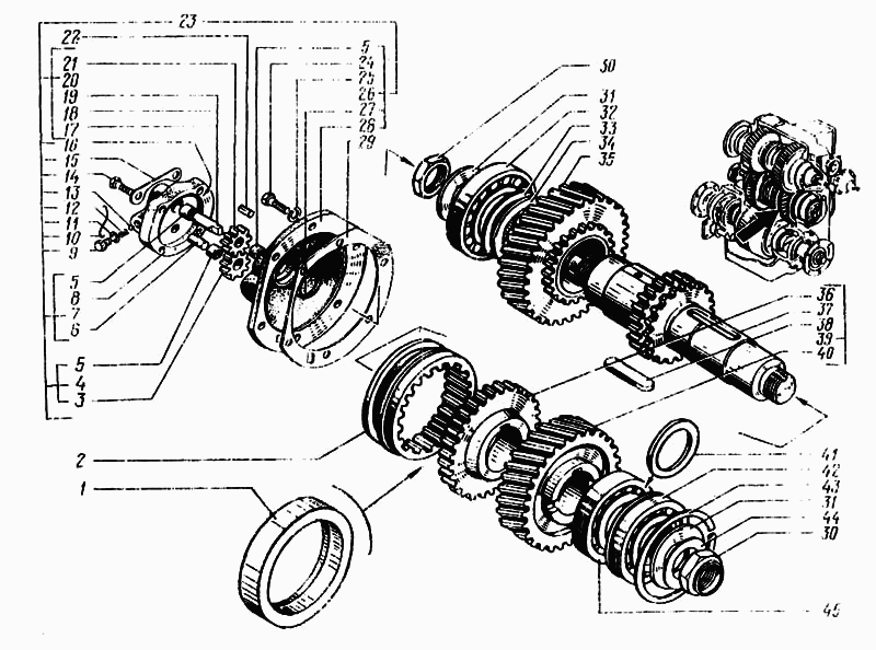 Intermediate shaft and oil pump