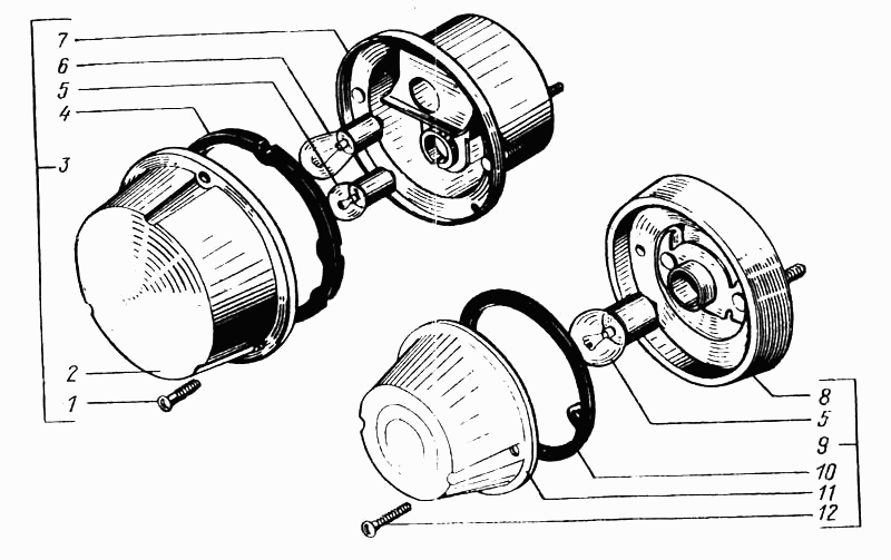 Front lights and side indicator followers