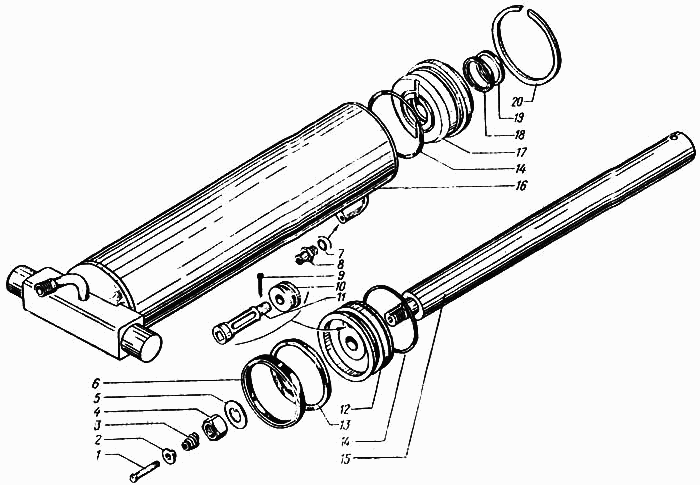 Tipping mechanism cylinder