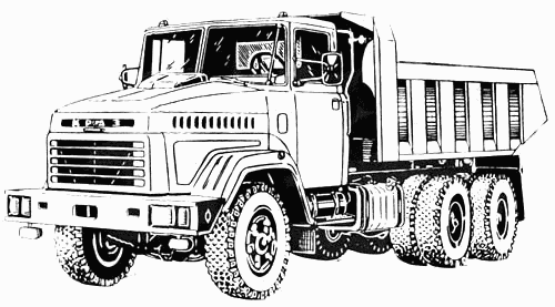 KrAZ-65032 (650321) vehicle general outline