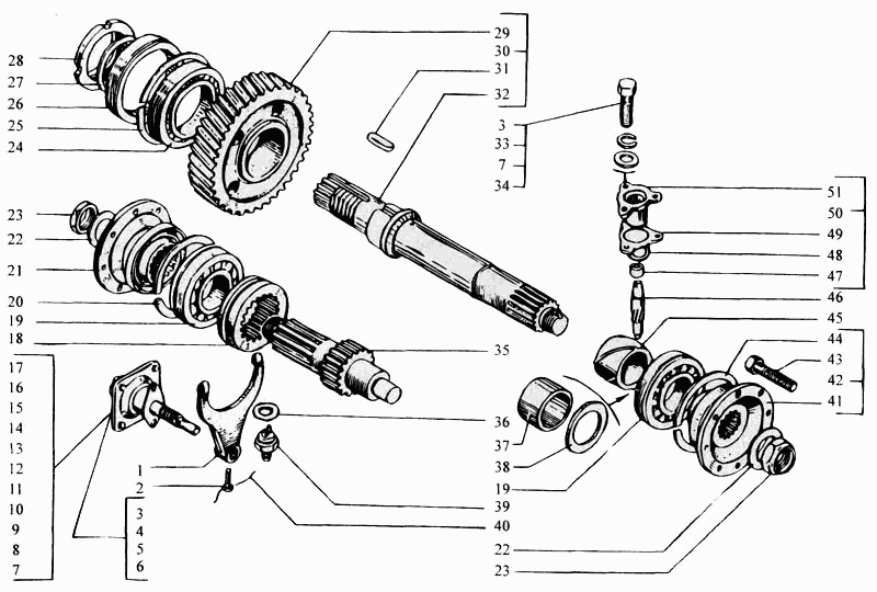 Front and intermediate axle drive shafts