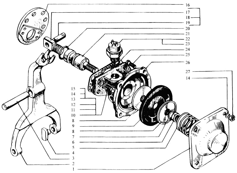 Rear axle cross-axle differential locking mechanism