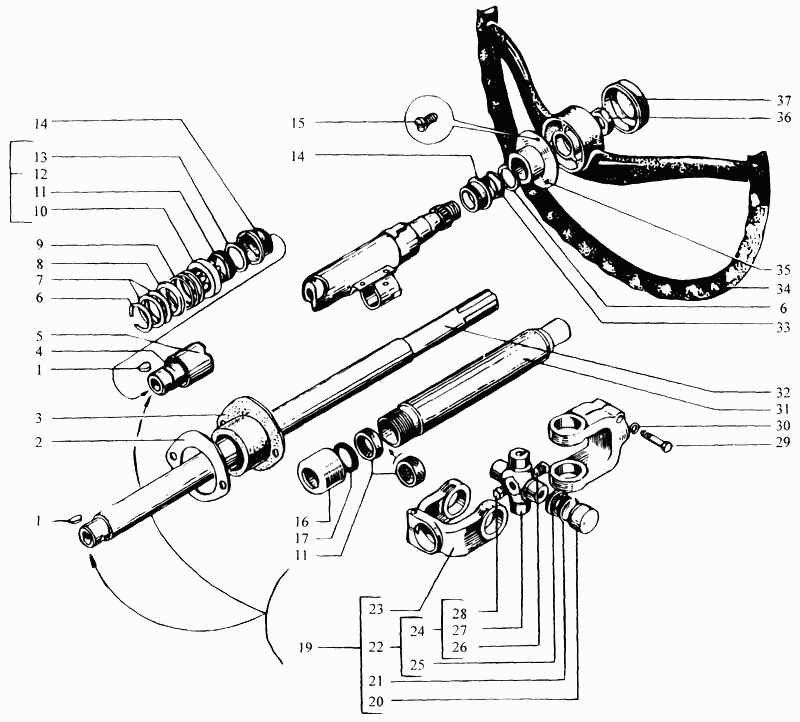 Steering column with wheel