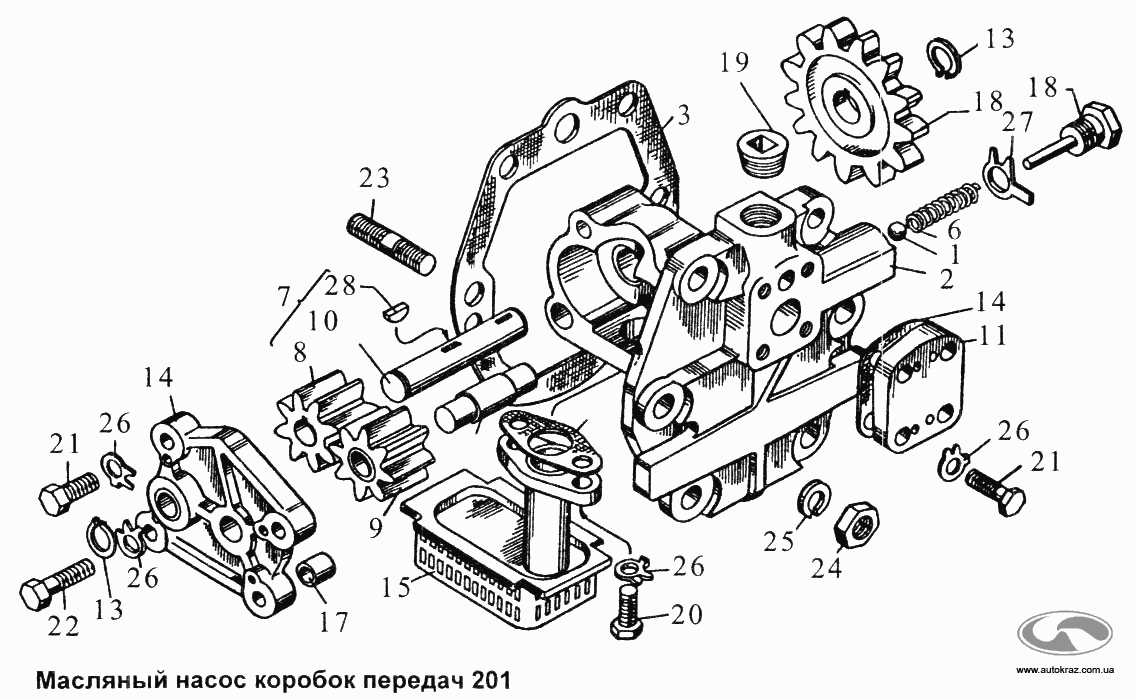 Масляный насос коробок передач 201